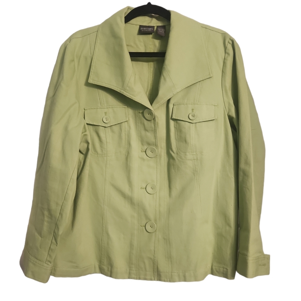 Additions By Chico Lime Green Button Up Jacket Si… - image 1